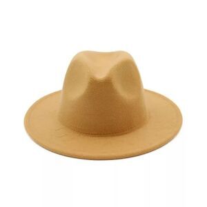 Caramel Wide Brim Classic Unisex Fedora Hat